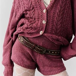 Free people Keeper cable knit shorts